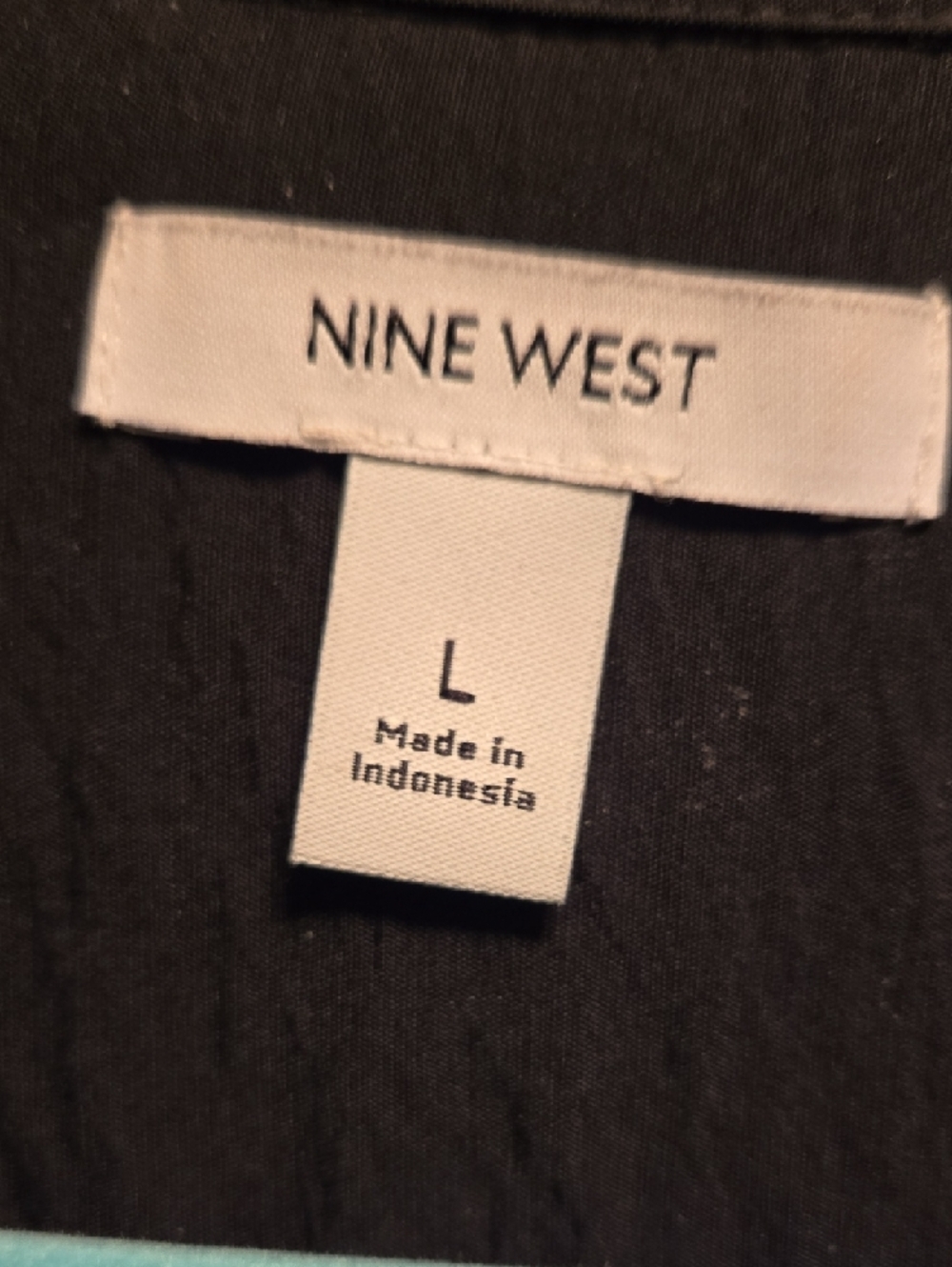 Nine West Black Button-Front Long Sleeve Dress - Picture 2 of 7